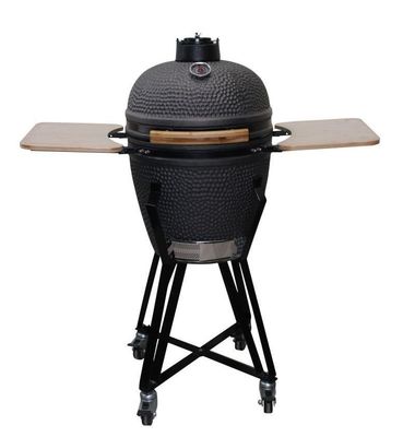Couleur noire mate de gril de charbon de bois de gril de Kamado de 20 pouces en céramique 51cm avec le chariot et les tables latérales
