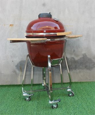 18 pouces Kamado Barbecue Grill Smoker Céramique Tropical Rouge Couleur 48cm