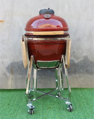 Gril à charbon en céramique de 48 cm de couleur rouge tropicale de 18 pouces