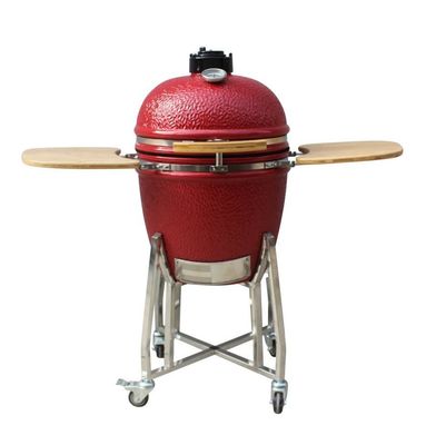 Le niveau élevé de gril de Kamado de 22 pouces a mis le feu à la couleur rouge de gril extérieur de charbon de bois de résistance