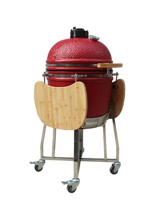 Résistance mise le feu extérieure de couleur rouge de Kamado de gril en céramique de charbon de bois de 22 pouces