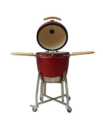 La couleur rouge Kamado en céramique grillent la mullite résistante à la chaleur de charbon de bois extérieur de 22 pouces