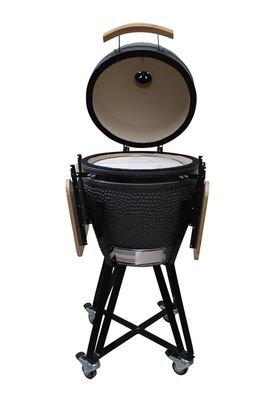 Couleur noire mate de gril de charbon de bois de gril de Kamado de 20 pouces en céramique 51cm avec le chariot et les tables latérales