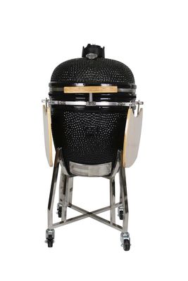 Barbecue extérieur 22 pouces Kamado en acier inoxydable charbon de bois couleur noire 57cm