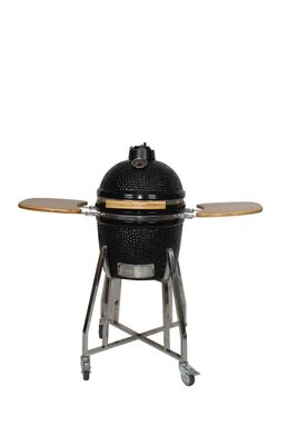 Couleur noire de charbon de bois de gril de Kamado de 16 pouces en céramique 40cm avec le chariot et les tables latérales