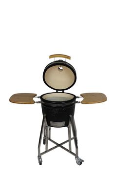Couleur noire de charbon de bois de gril de Kamado de 16 pouces en céramique 40cm avec le chariot et les tables latérales