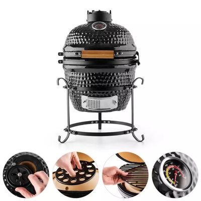 13 pouces 32cm barbecue au charbon de bois gril en céramique extérieur noir