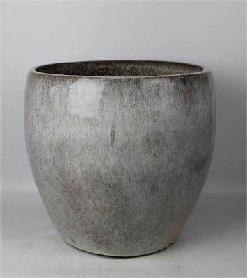 Pots de fleurs extérieurs ronds en céramique grise 16'' 20'' 25''