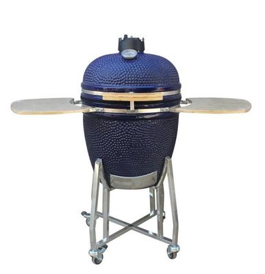 Couleur extérieure de marine de charbon de bois de gril de Kamado de 22 pouces en céramique 57cm avec le chariot et les tables latérales