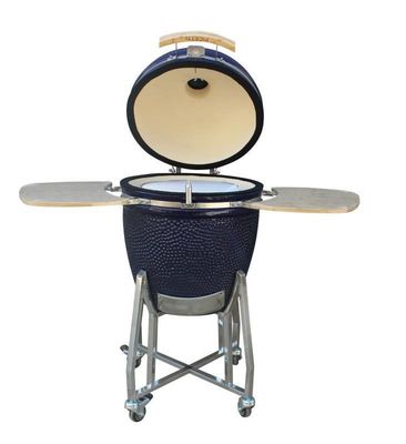 Couleur extérieure de marine de charbon de bois de gril de Kamado de 22 pouces en céramique 57cm avec le chariot et les tables latérales
