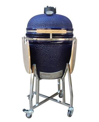 Couleur extérieure de marine de charbon de bois de gril de Kamado de 22 pouces en céramique 57cm avec le chariot et les tables latérales