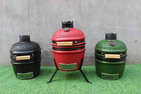 Couleur verte 13 pouces Kamado Grill Ustensiles de cuisine Fer enduit noir