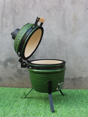 Couleur verte 13 pouces Kamado Grill Ustensiles de cuisine Fer enduit noir